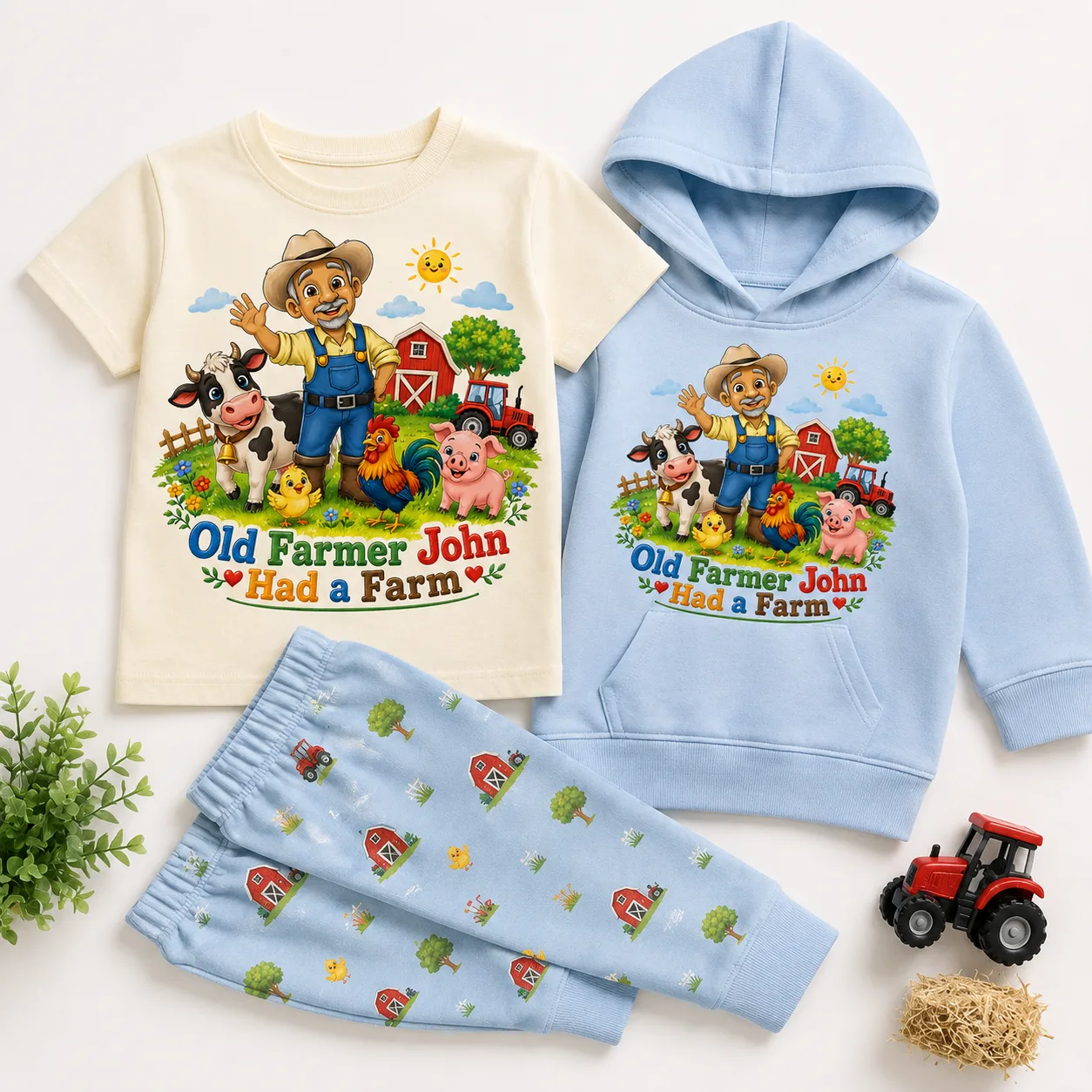Old Farmer John Had a Farm branded children's clothing